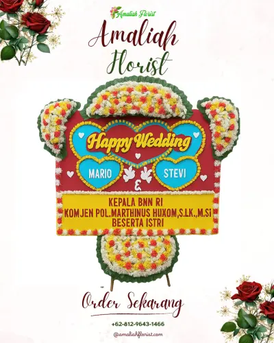 Karangan Papan Bunga Pernikahan di Pakemitan
